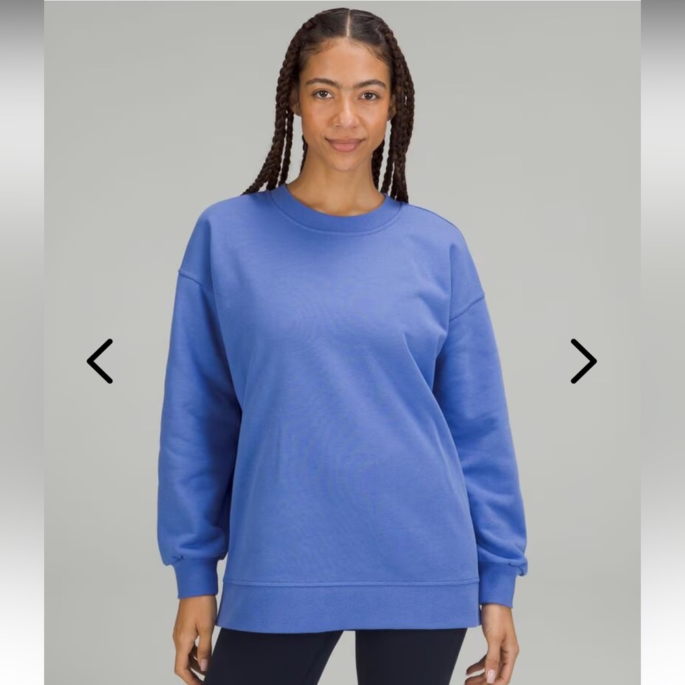 Lululemon Perfectly Oversized Crew ptp 25” Blue Crewneck Sweatshirt